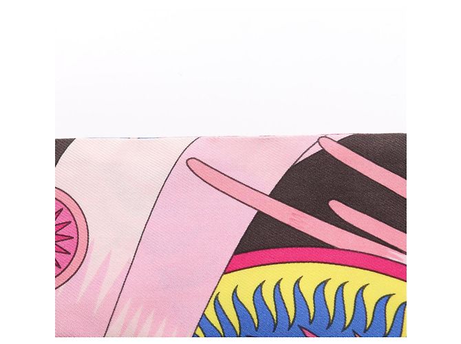 Hermès Hermes Twilly LA SOURCE DE PEGASE Ribbon Scarf Rosa Multicolore - vista 8