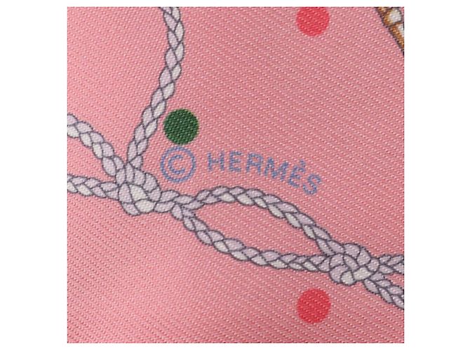 Hermès Twilly Les Cles a Pois Ribbon Scarf Rosa - vista 4