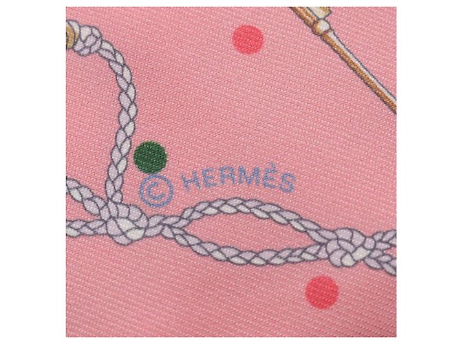 Hermès Twilly Les Cles a Pois Ribbon Scarf Rosa - vista 4