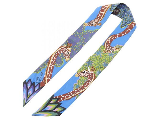 Hermès Twilly THE THREE GRACES Foulard Nastro Marrone Blu - vista 2