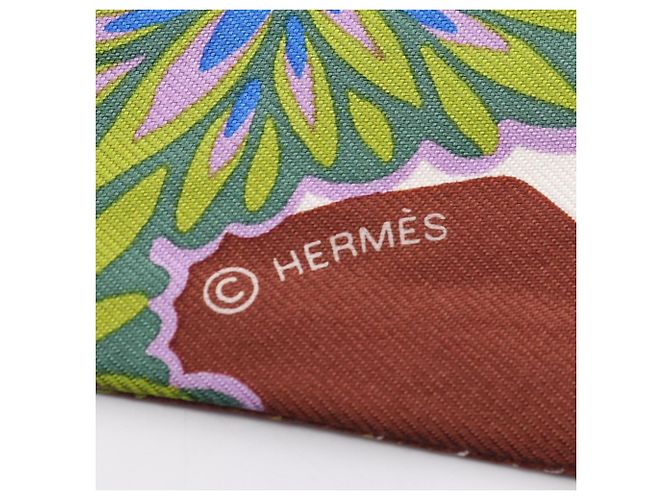 Hermès Twilly THE THREE GRACES Foulard Nastro Marrone Blu - vista 4