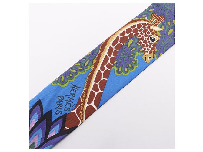 Hermès Twilly THE THREE GRACES Foulard Nastro Marrone Blu - vista 6
