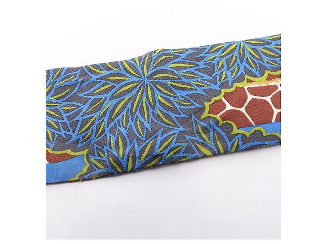 Hermès Twilly THE THREE GRACES Foulard Nastro Marrone Blu - vista 8
