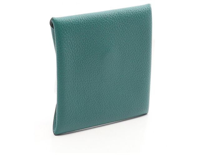 Hermès Hermes Bastia Verso Münzbeutel Blau Grün - Ansicht 2