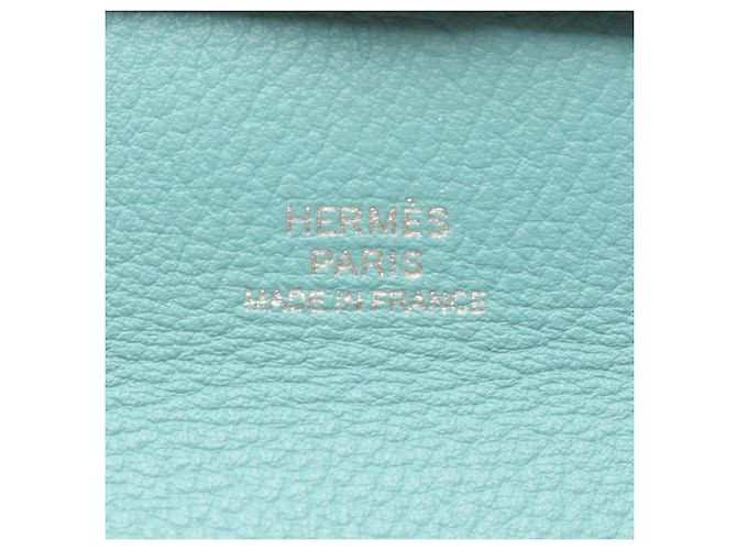 Hermès Hermes Bastia Verso Münzbeutel Blau Grün - Ansicht 4