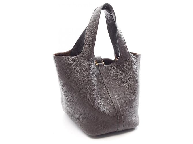 Hermès Borsa Hermes Picotin Lock PM Ebene Marrone - vista 2