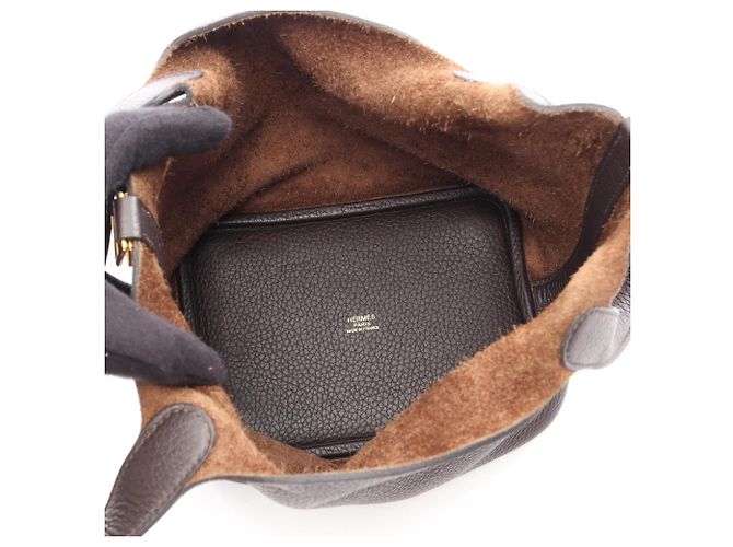 Hermès Borsa Hermes Picotin Lock PM Ebene Marrone - vista 3