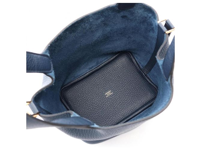 Hermès Borsa Hermes Picotin Lock PM in Navy Blu navy - vista 3