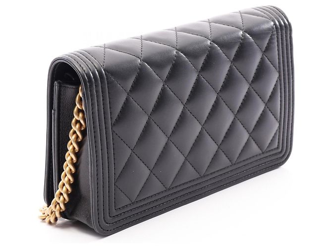 Chanel Boy Matelassé Schultertasche Schwarz - Ansicht 2