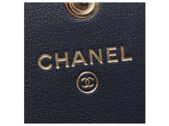 Chanel Deauville Long Flap Wallet Marineblau - Ansicht 4