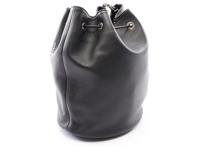 Borsa a tracolla Chanel Deauville con coulisse Nero - vista 2