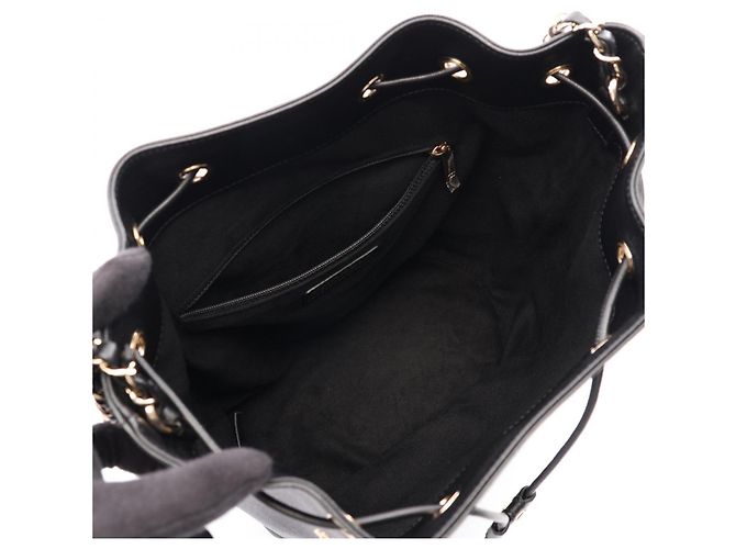 Borsa a tracolla Chanel Deauville con coulisse Nero - vista 3