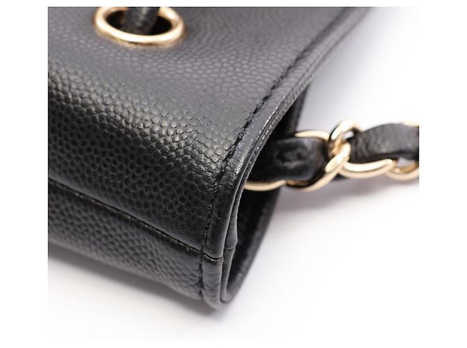 Borsa a tracolla Chanel Deauville con coulisse Nero - vista 9