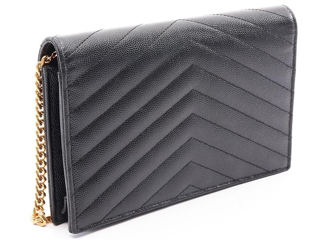 Bolsa Envelope Monogram Yves Saint Laurent Preto - vista 2