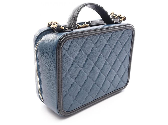 Chanel CC Figley Vanity Bag Schwarz Blau - Ansicht 2