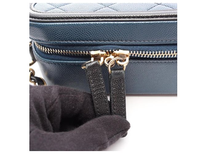 Chanel CC Figley Vanity Bag Schwarz Blau - Ansicht 8
