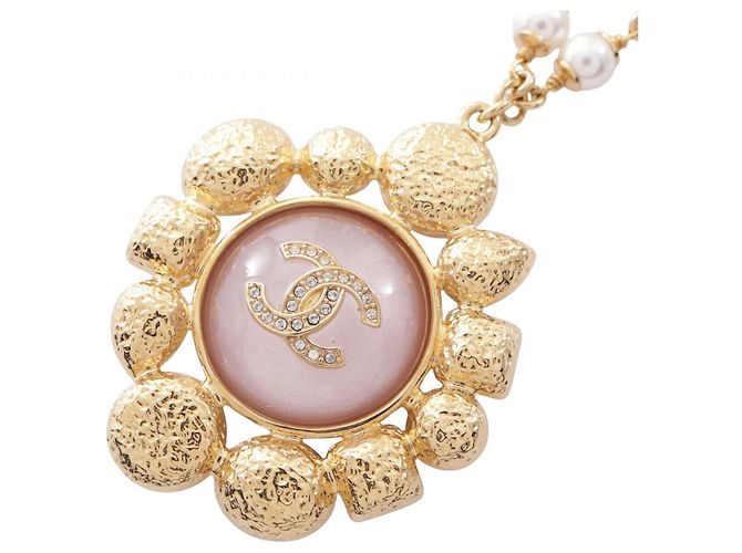 Collier pendentif long Chanel I26C Coco Mark Multicolore Doré - vue 2