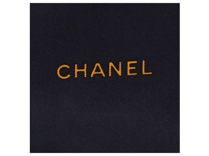 Chanel Coco Mark Camellia Silk Scarf Multiple colors Navy blue - view 2