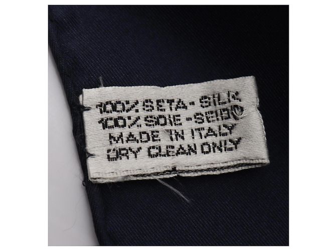 Chanel Coco Mark Camellia Silk Scarf Multiple colors Navy blue - view 3