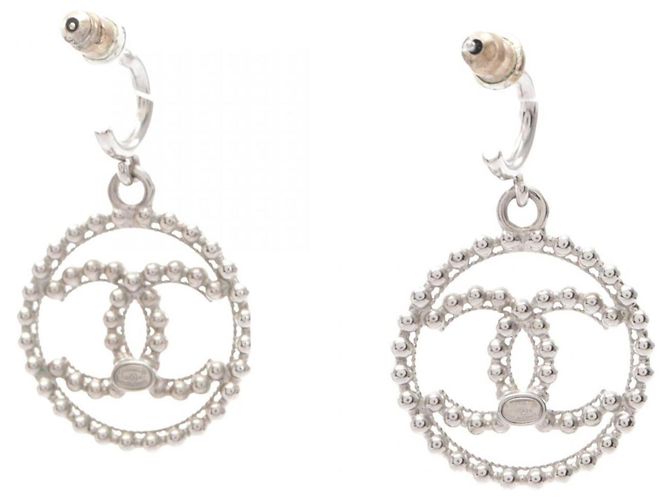 Orecchini a goccia Chanel Coco Mark C22C Silver Argento - vista 3