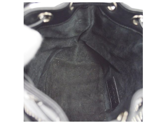 Autre Marque Saint Laurent Fringe Emmanuelle Bucket Studded Leather Small Noir - vue 3