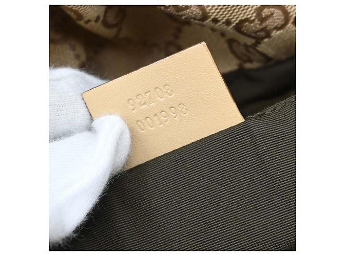 Borsa Gucci Bamboo Frame in tela GG Beige - vista 5