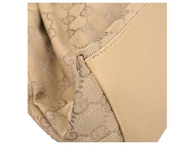 Borsa Gucci Bamboo Frame in tela GG Beige - vista 7