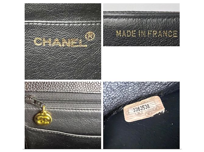 Classique Chanel Jumbo Kelly Sac à Rabat Vertical Cuir Caviar Noir Bijouterie dorée - vue 10