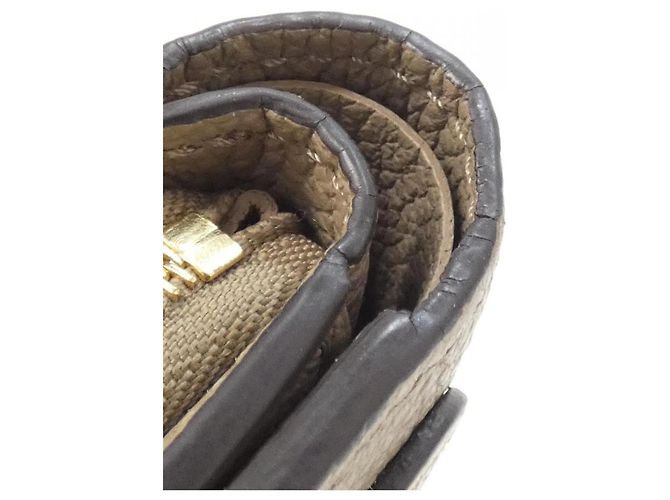 Louis Vuitton Bicolor Monogram Empreinte Portefeuille Claire Wallet Beige Grigio - vista 3