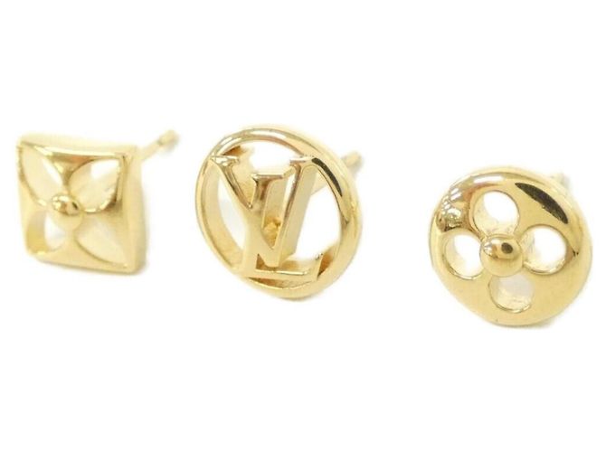 Pendientes de botón Louis Vuitton Crazy in Rock Gold Dorado - vista 2