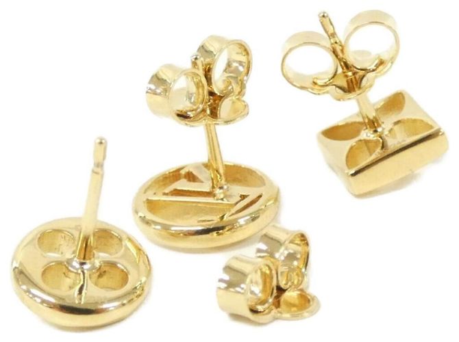 Pendientes de botón Louis Vuitton Crazy in Rock Gold Dorado - vista 3