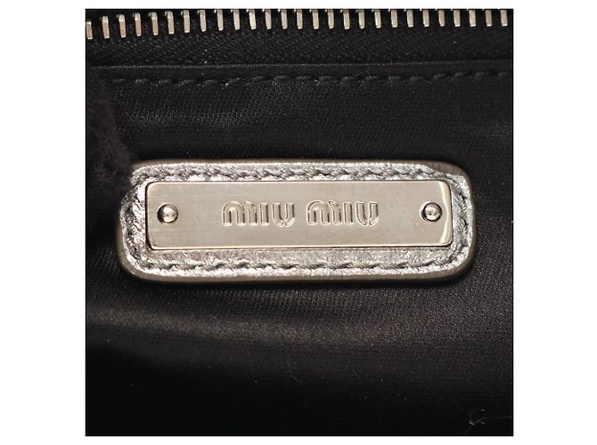 Borsa Miu Miu NAPPA BIKER 2WAY Argento - vista 4