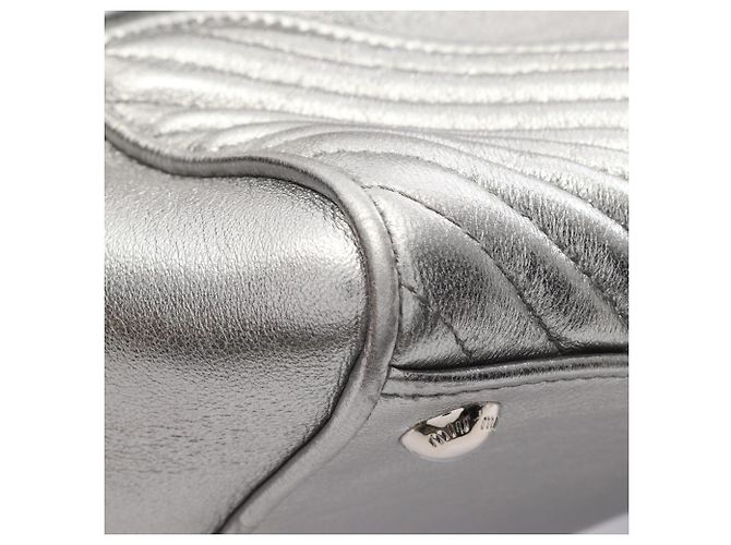 Borsa Miu Miu NAPPA BIKER 2WAY Argento - vista 6
