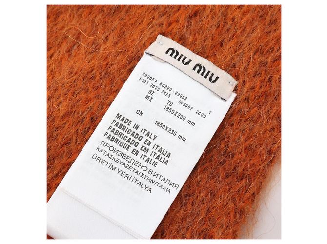 Stole Miu Miu marron et blanc - vue 2