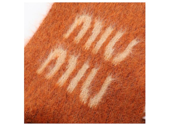 Stole Miu Miu marron et blanc - vue 4