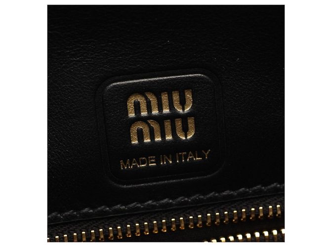 Miu Miu CRM FINE CALF Penny 2-Way Handtasche Schwarz - Ansicht 4
