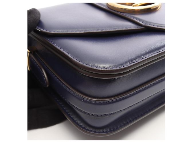 Borsa a tracolla Louis Vuitton in pelle blu navy - vista 10