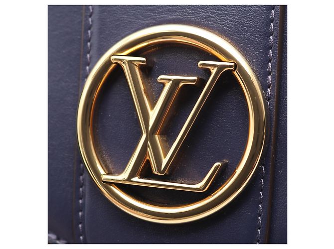 Borsa a tracolla Louis Vuitton in pelle blu navy - vista 8
