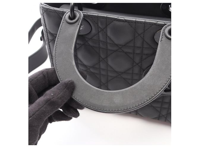 Christian Dior Lady Dior My ABCDIOR Borsa a Mano Small Cannage Nero - vista 5