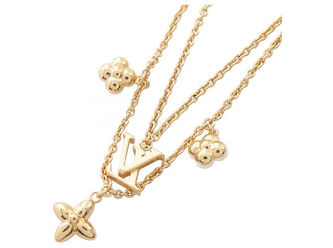 Colar Louis Vuitton LV Floragram Branco Dourado - vista 2
