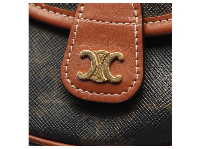 Céline Celine Triomphe Mini Buzas Schultertasche Braun Schwarz - Ansicht 6