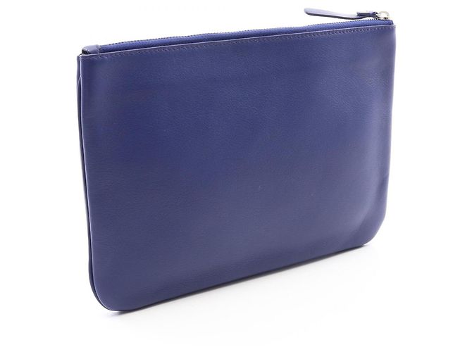 Borsa a pochette Balenciaga in pelle blu - vista 2