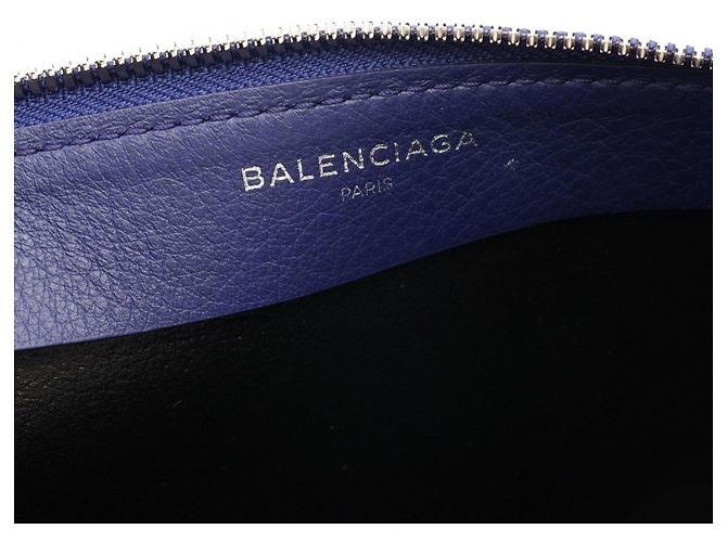 Borsa a pochette Balenciaga in pelle blu - vista 4