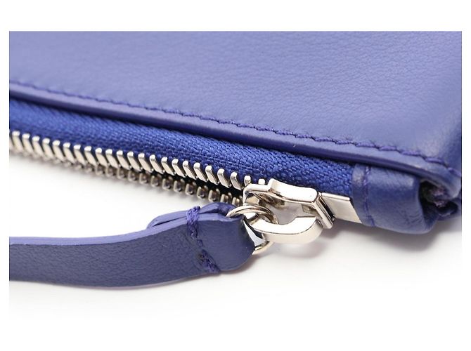 Borsa a pochette Balenciaga in pelle blu - vista 5
