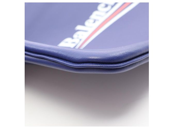 Borsa a pochette Balenciaga in pelle blu - vista 6