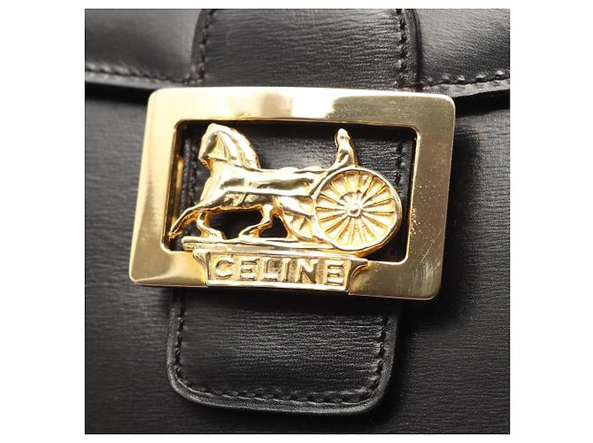 Céline Borsa a tracolla Celine Horse Carriage Nero - vista 9