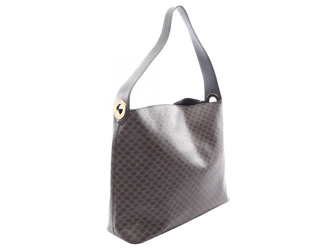 Céline Borsa a tracolla Celine Macadam Marrone Nero - vista 2