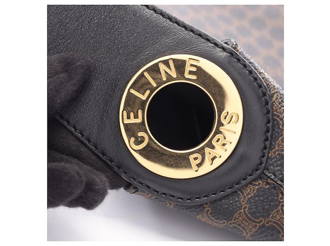 Céline Borsa a tracolla Celine Macadam Marrone Nero - vista 9