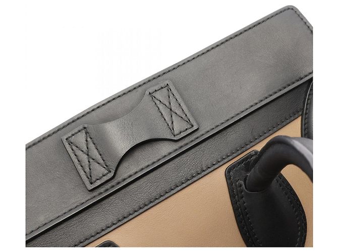 Céline  mala de mão Celine Luggage Mini Shopper Preto Azul Bege - vista 6