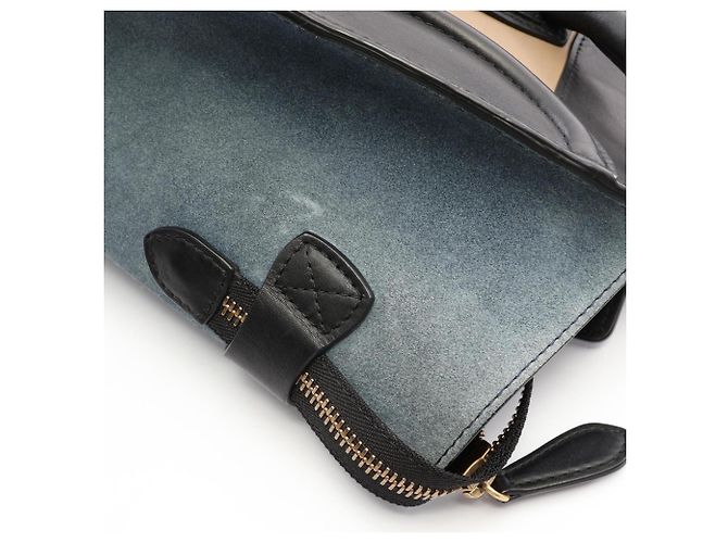 Céline  mala de mão Celine Luggage Mini Shopper Preto Azul Bege - vista 8